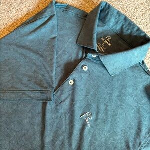 Rhoback The Men's Short Sleeve Performance Green leaf Polo L large